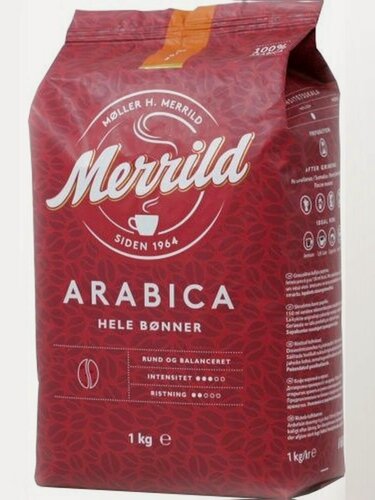 Изображение товара Кофе в зернах Merrild "Arabica", средняя обжарка, 100%, 1000г