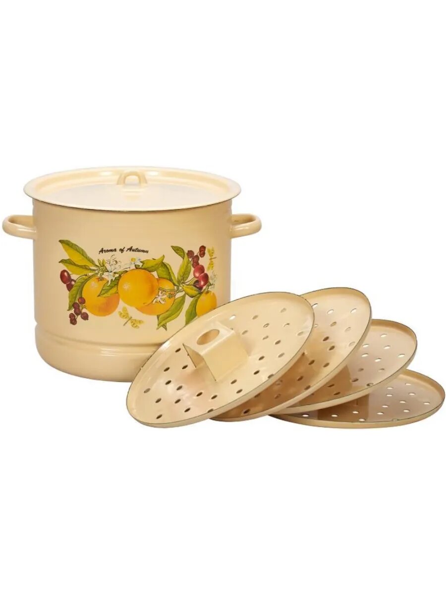 Мантоварка эмалированная 2224/4 четыре сетки рис в асс 12л