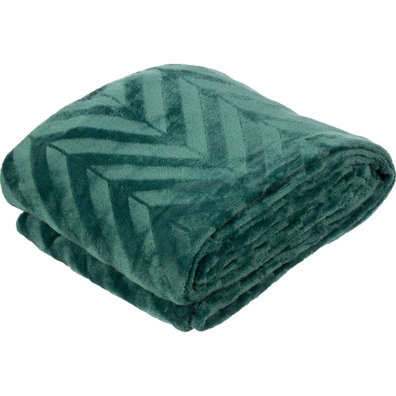 Плед микрофибра Luscan фактура изумрудный 200х220