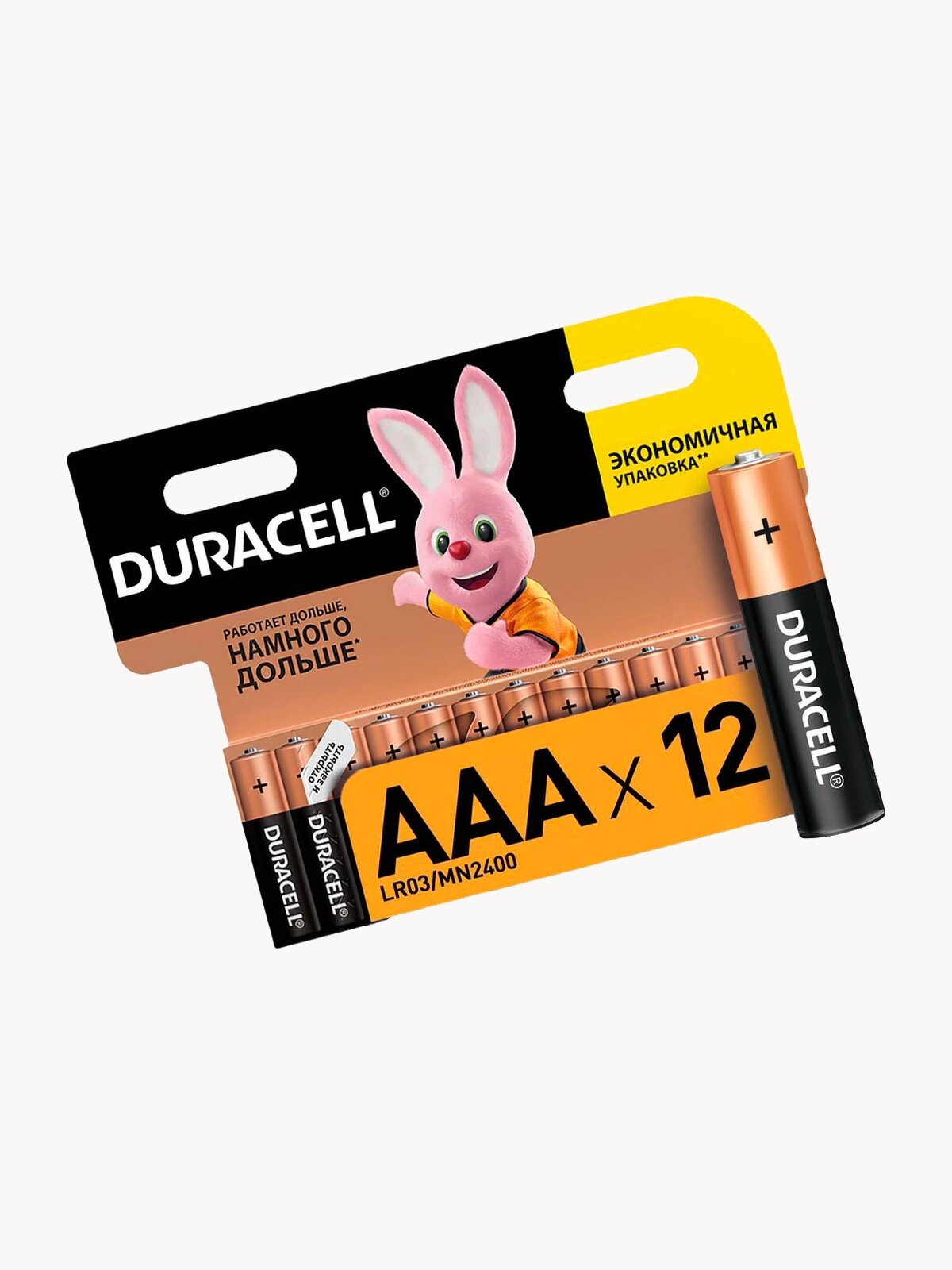Батарейки Duracell AAA Basic, 12шт, щелочные, для бытовых приборов, в блистере