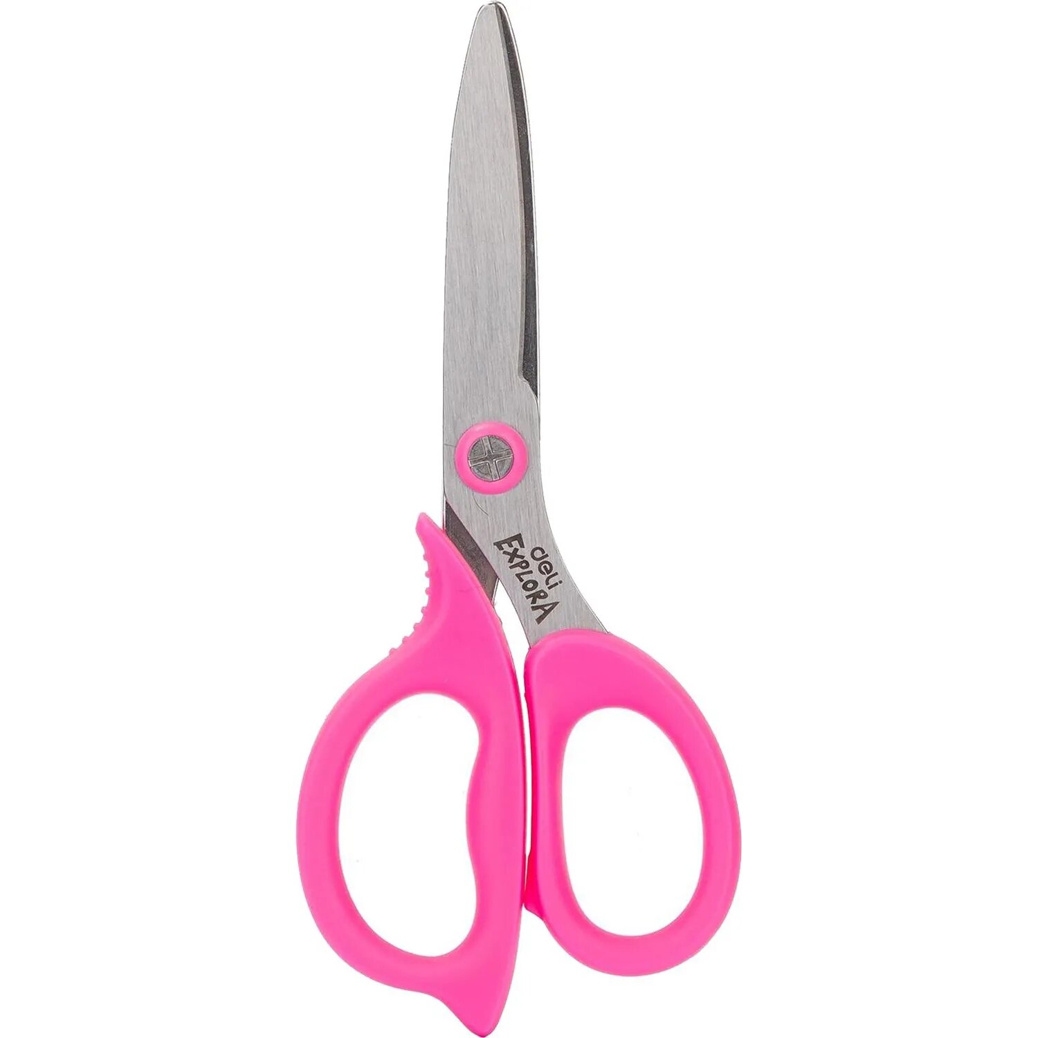 Ножницы детские Deli Explora E77755, сталь, ассиметр ручки, 135 мм, розовый Deli