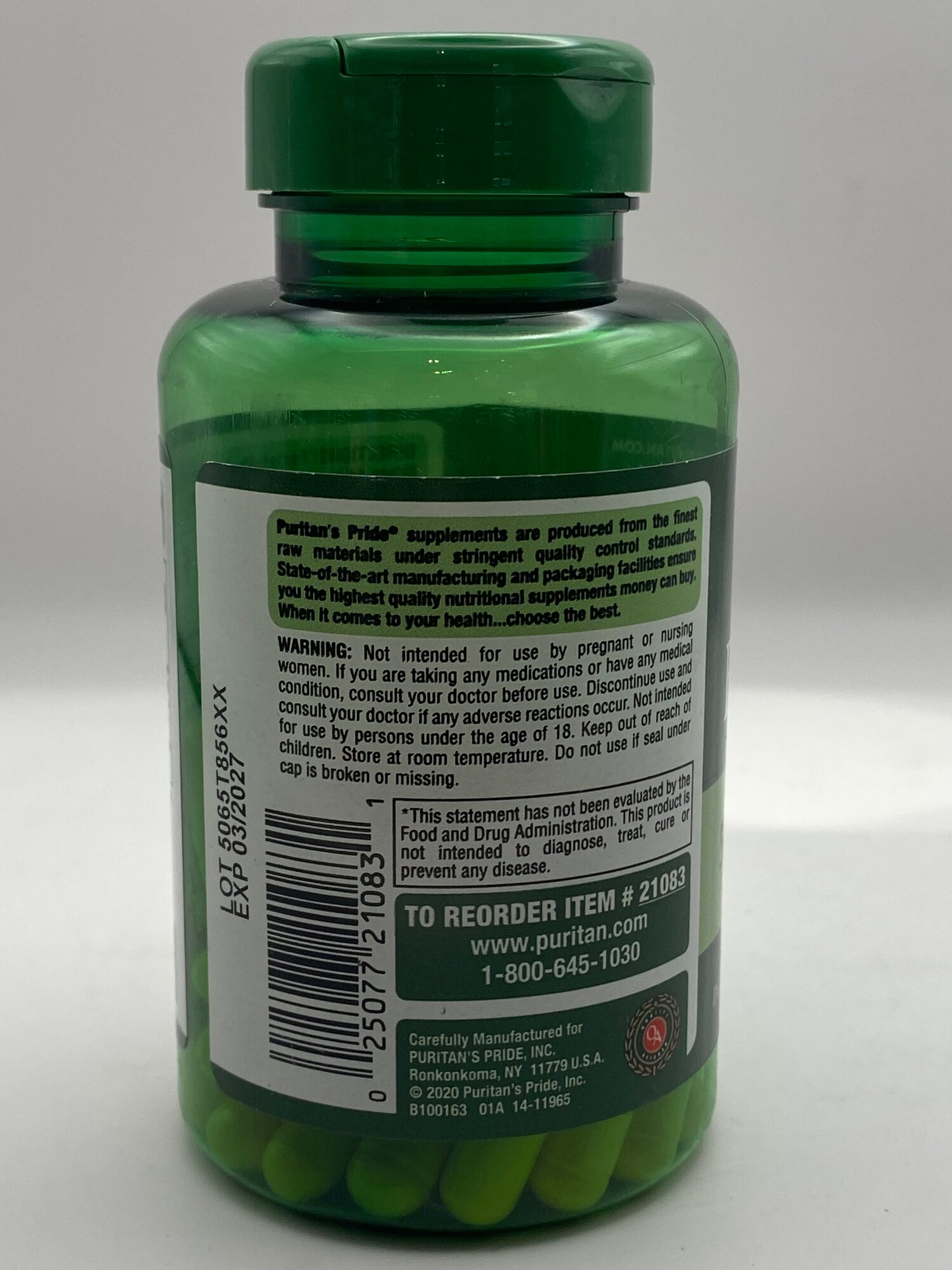 Берберин Puritans Pride Berberine 500 мг, поддержка энергии и тонуса, 60 капсул — фото 1