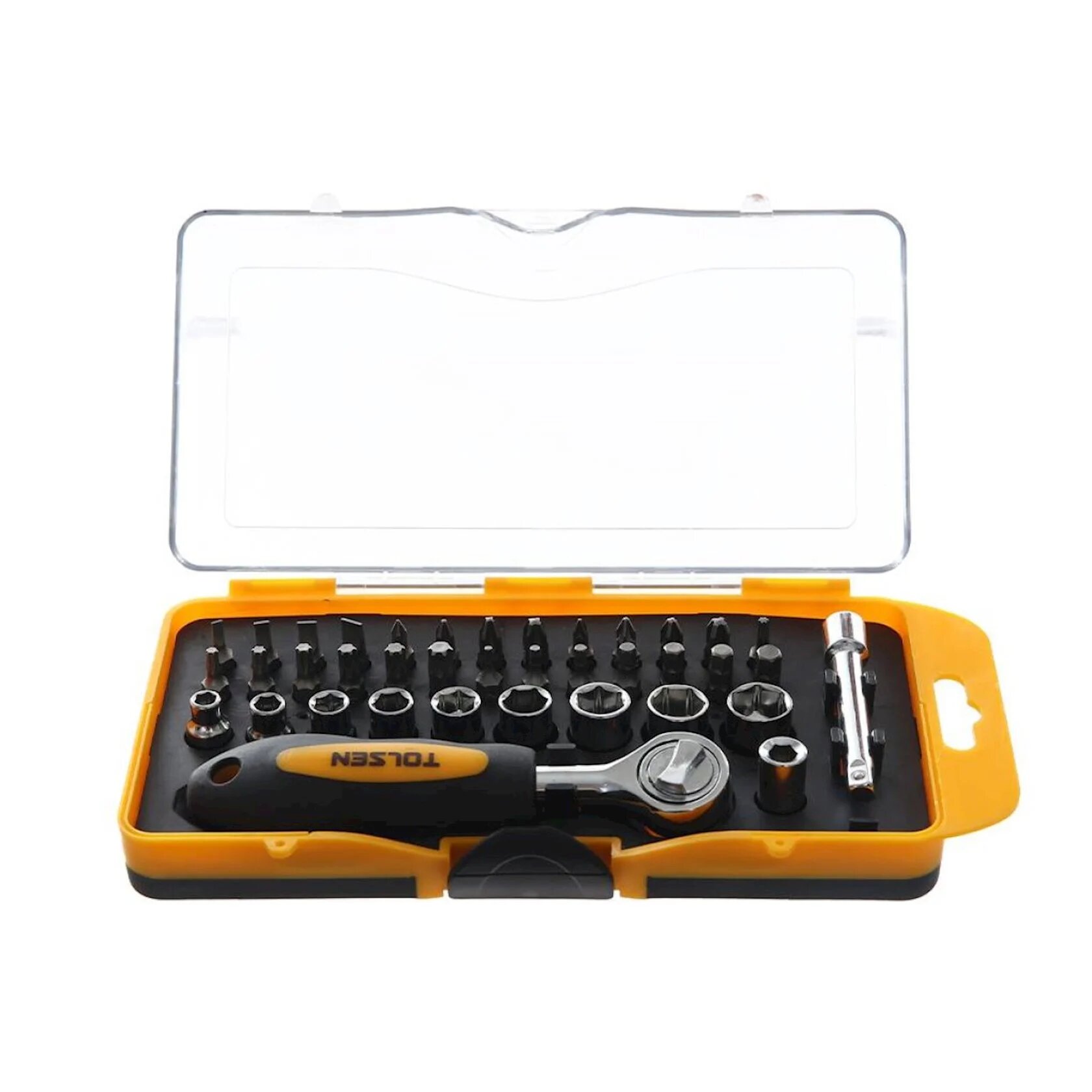 Набор инструментов Tolsen 20035, хромванадиевая сталь, 38 элементов, в кейсе — фото 1