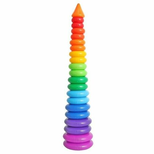 фото Развивающая игрушка крошка я гигант 20 колец с конусом, разноцветный