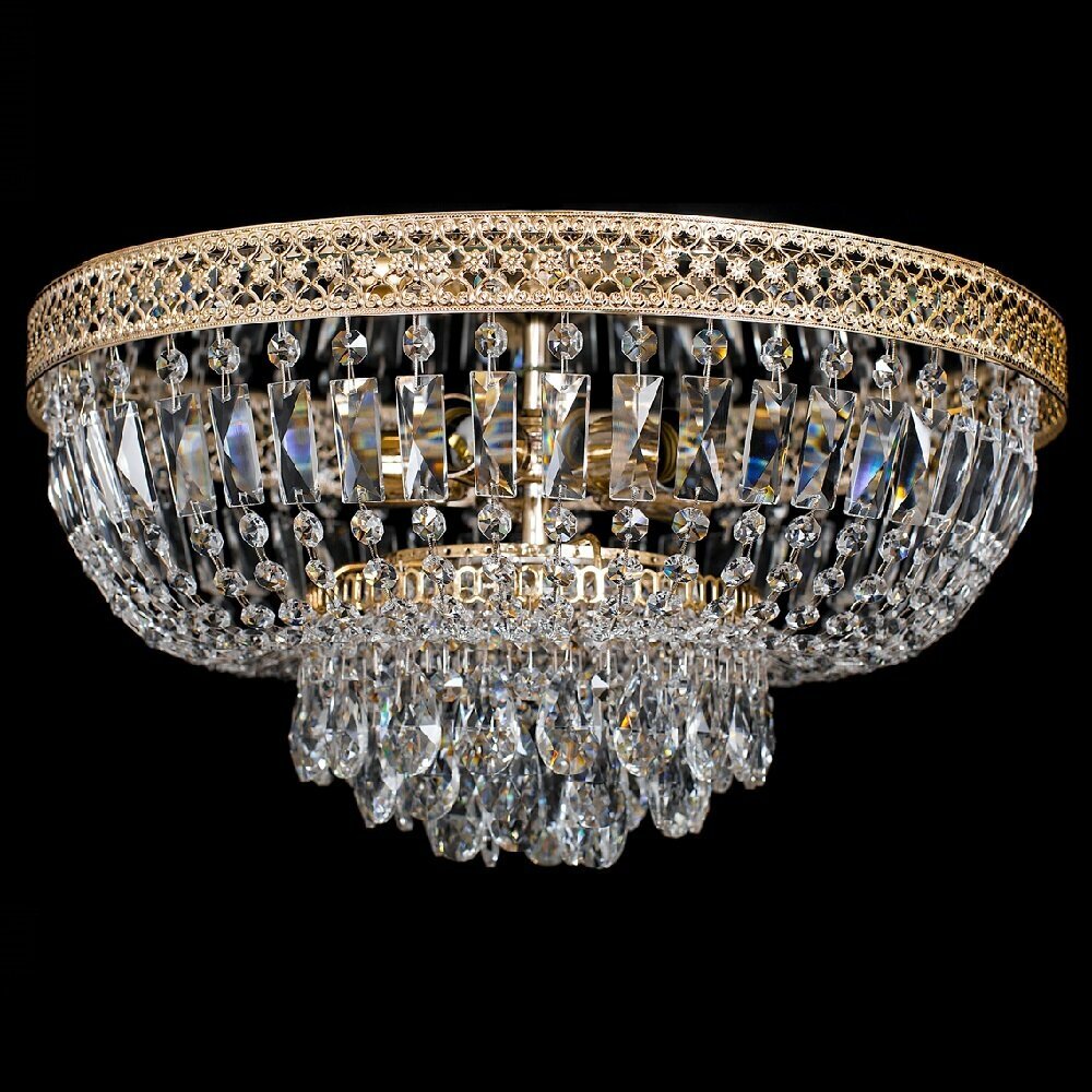 фото Люстра Гусь-Хрустальный Грета №1, хрусталь, Е27, 300 Вт, кол-во ламп: 5 шт, цвет арматуры: золотой