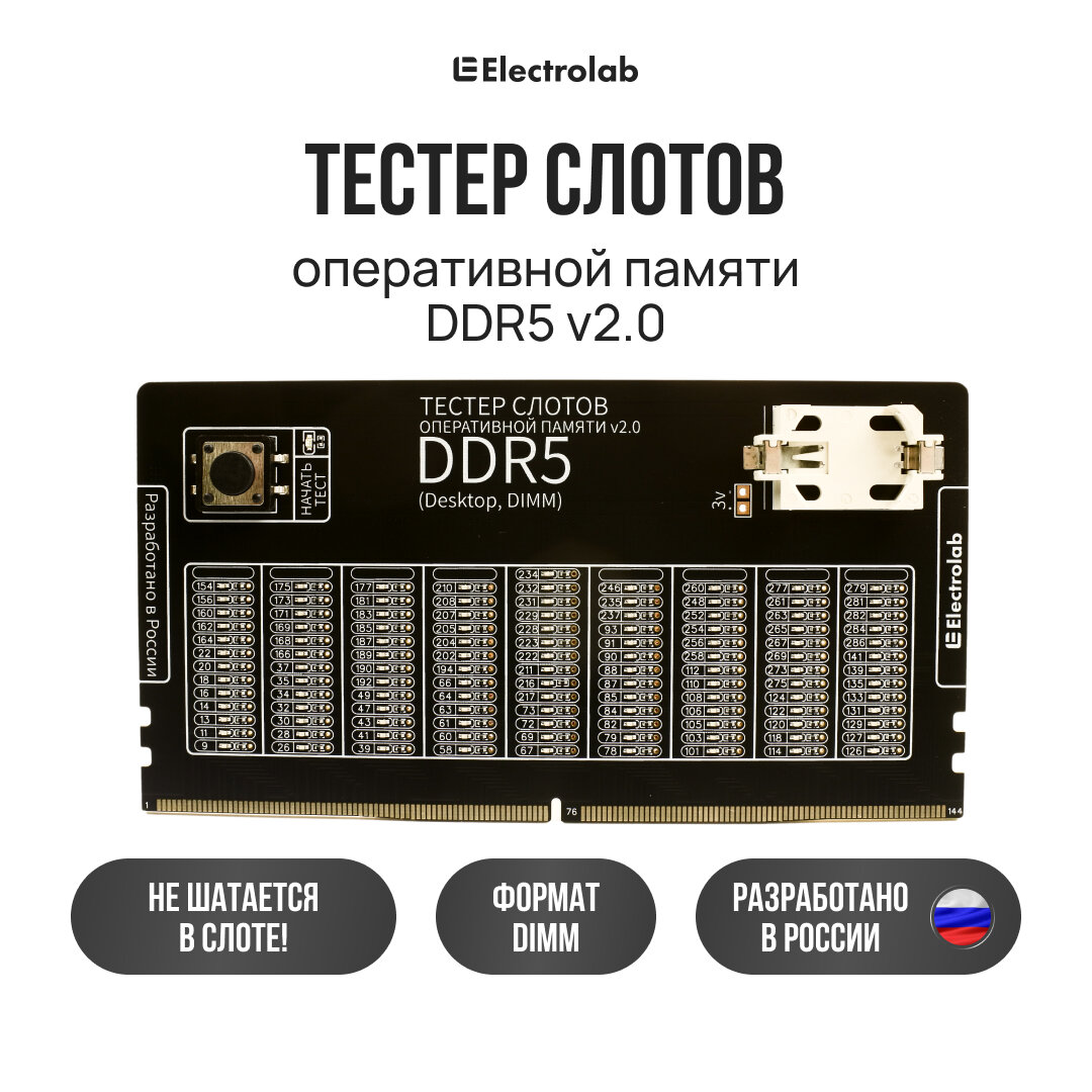 Тестер слотов оперативной памяти DDR5 v20