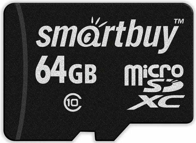 Карта памяти MicroSD 64 Гб / SD карта SmartBuy 64GB Class 10 c адаптером SB64GBSDCL10-01LE ( Карта памяти микро СД для телефона, для смартфона)