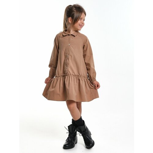 Платье Mini Maxi, размер 98, коричневый школьный фартук mini maxi размер 98 синий коричневый