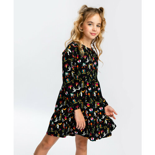 фото Платье button blue, размер 134, черный