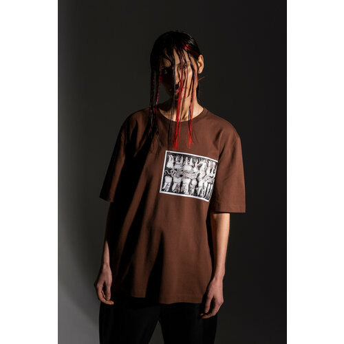 Футболка Адиантум el C/A Изделие #06, размер M, коричневый