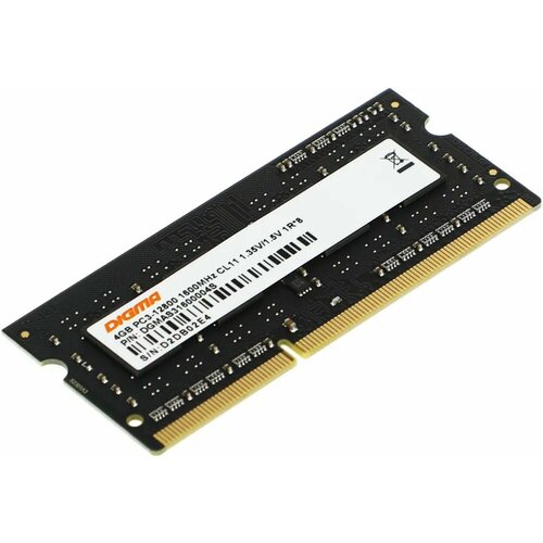 Оперативная память для ноутбука Digma DDR3L SO-DIMM 4GB PC3-12800 1600Mhz (DGMAS31600004S)