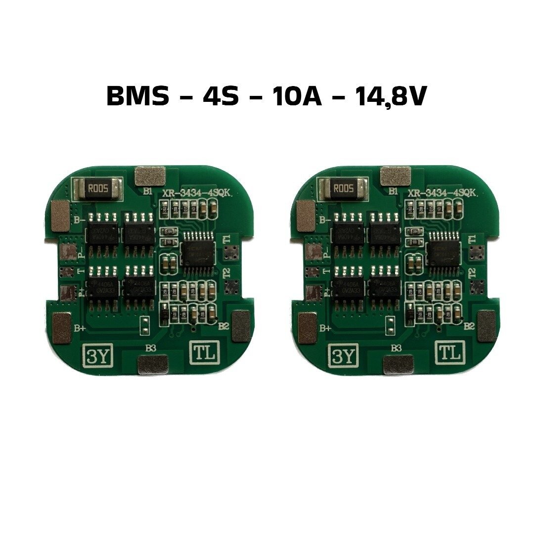 Плата защиты BMS 4S 10A 14,8В для Li-ion аккумулятора 18650 2 шт.