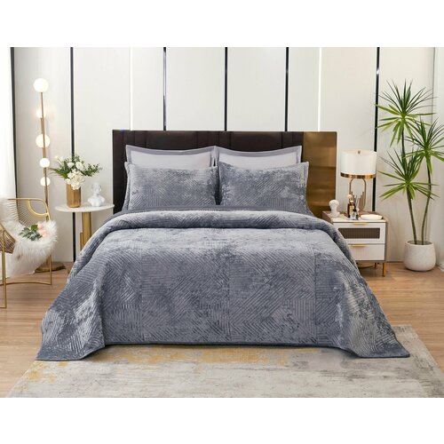 Покрывало с наволочками THE ELEVENTH KINGDOM Shelford, Вискоза с размерами: 260 x 240 см серый