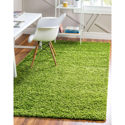 Ковер на пол прямоугольный с длинным ворсом 42811 Green 60 x 110 см, интерьерный, в прихожую, в детскую, в гостиную, прикроватный, в кухню