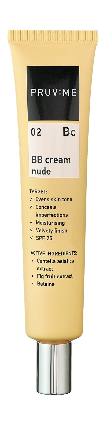 PRUV: ME Bc 02 BB Cream Nude ВВ Крем для лица SPF 25, 45 мл, 02 натурально-бежевый