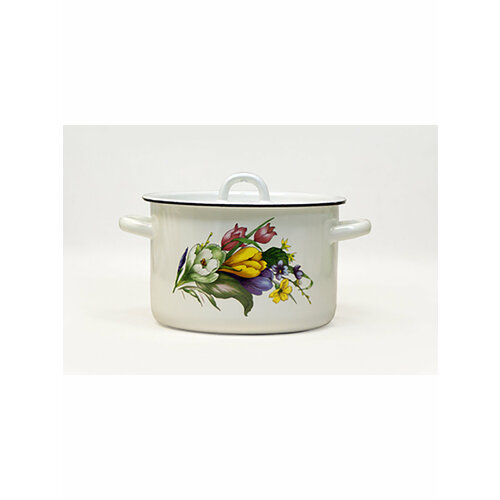 Эмалированная кастрюля с крышкой 3 л 1488₽