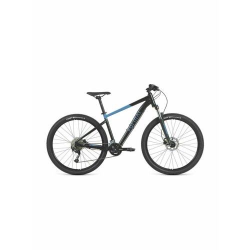 Велосипед горный взрослый Format 27,5 1412 2023 года рама L черный матовый синий матовый