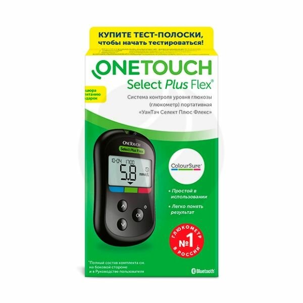 Глюкометр One Touch Select Plus Flex с прокалывателем  10 ланцетов