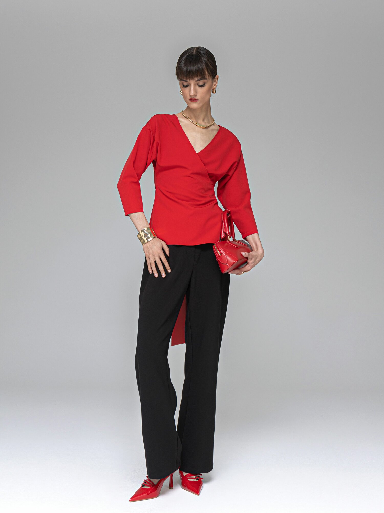 Блуза ILTANI Осень-зима 2024, размер L, красный — фото 1