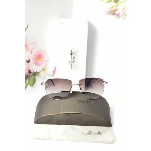 Солнцезащитные очки Silhouette, серый, серебряный