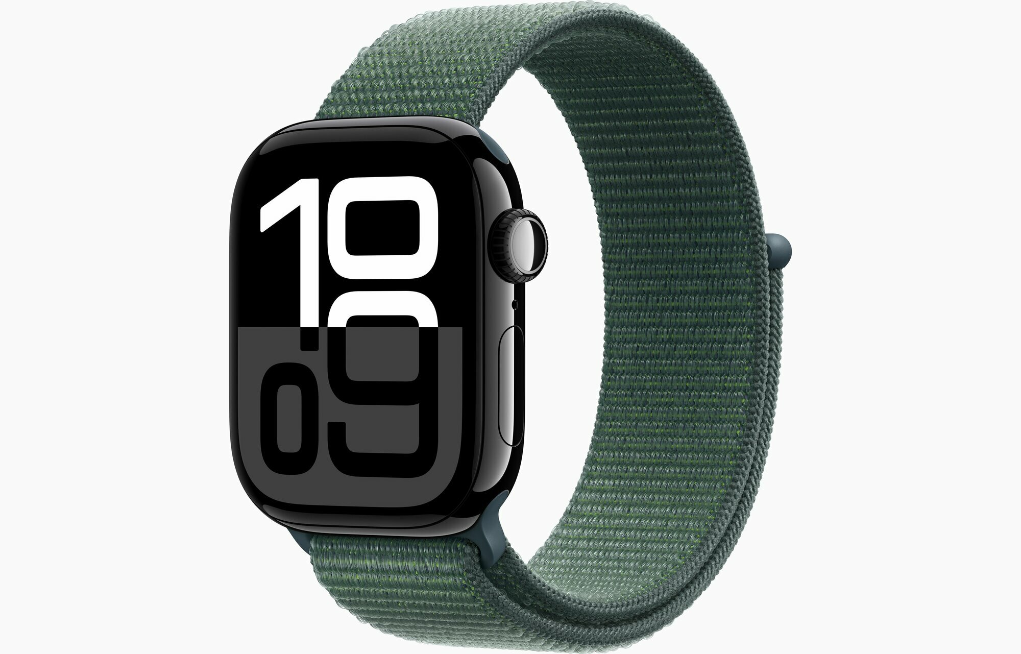 Умные часы Apple Watch Series 10 42 мм GPS One Size, Jet Black Aluminum Case, Lake Green Sport Loop