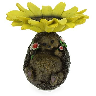 Скульптура фигура садовая Чеховский Завод Материалов кормушка из полистоуна  Ежик   диаметр 16 см  h 18 см  12389 