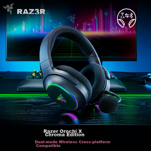Изображение товара Беспроводные наушники Razer Seiren X Chroma Over-Ear Gaming Headset с микрофоном, цвет Black