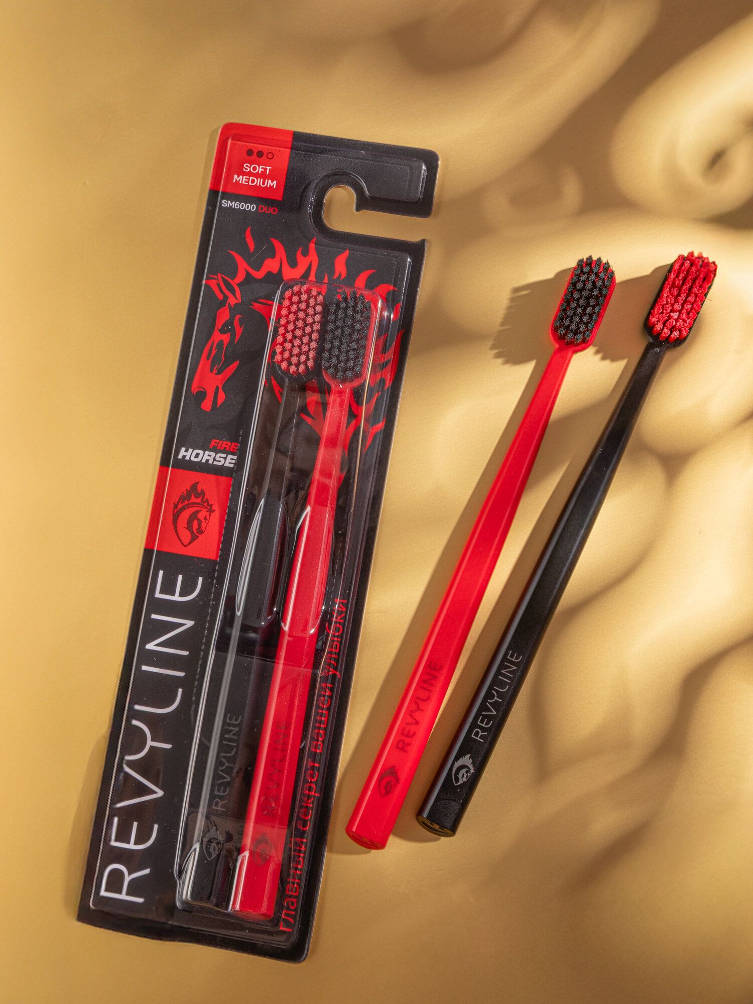 Набор зубных щеток Revyline SM6000 DUO Special Color Edition Fire Horse