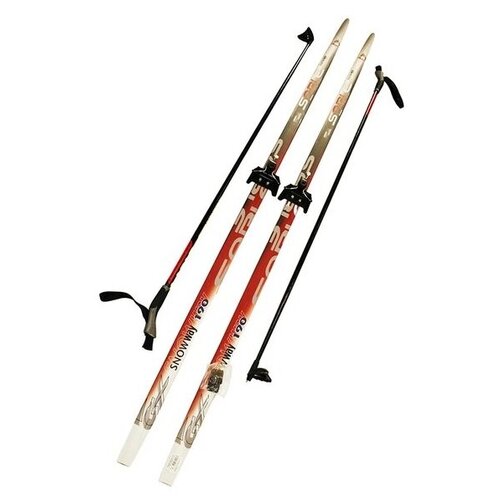 фото Лыжный комплект 75мм 160 (лыжи, палки, крепления), sable snowway red stc