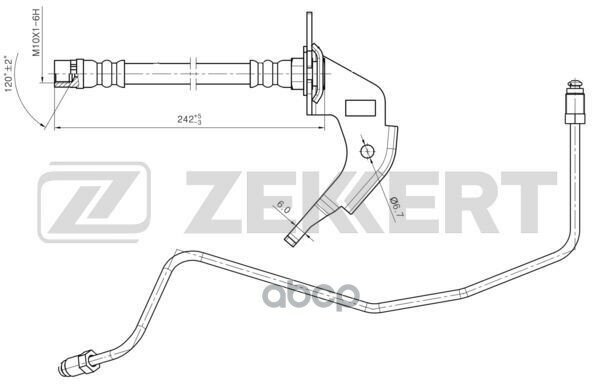 Шланг Тормозной Задний Левый Opel Astra F G H 91- Combo 01- Zafira A B 99- Zekkert арт. bs-9460