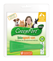 GreenFort  Neo Biospot-on для кошек, кроликов и собак менее 10 кг 1 шт. в уп., 1 уп.