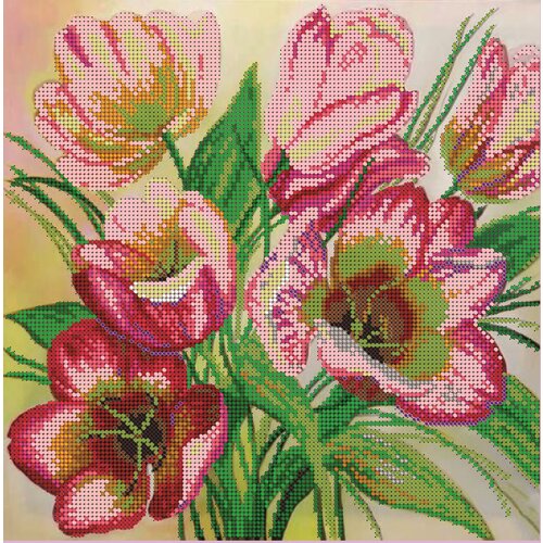 Вышивка бисером картины Тюльпаны 27*27см