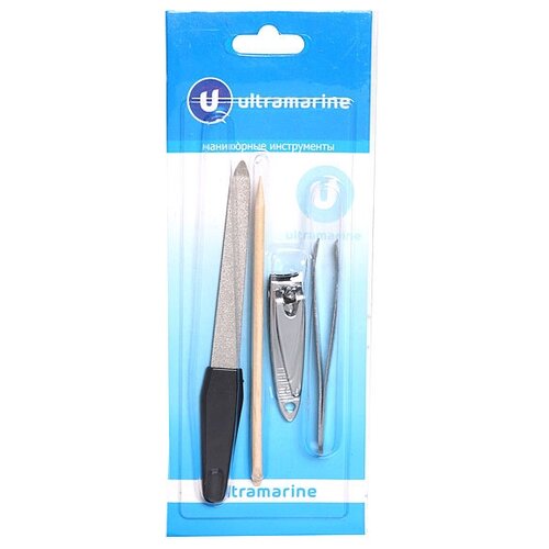 Кусачки Ultramarine 865-410, черный/серебристый маникюрный набор на блистере 4 предмета ультрамарин пилка металлическая кусачки апельсиновая палочка и пинцет