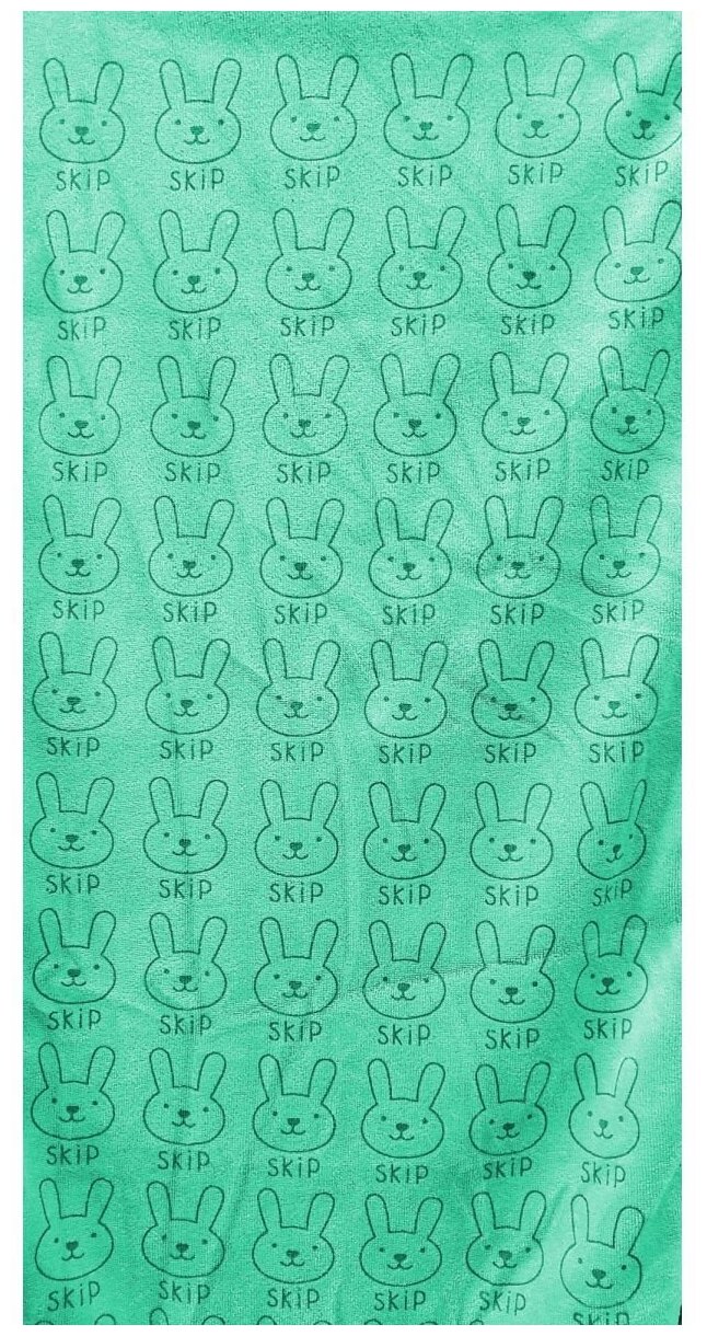 Полотенце микрофибра кролики зеленые 70х140 - фотография № 4