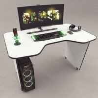 Игровой компьютерный стол Бело-черный Dragon-03 Xplace