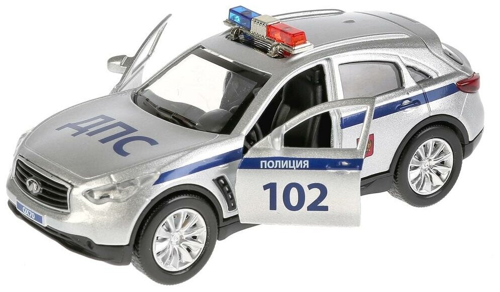 Технопарк Машина Infiniti QX70 Полиция 12 см свет, звук, металл QX70-P-SL с 3 лет