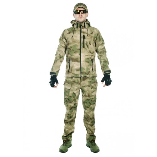 фото Тактический костюм мужской софтшелл (softshell) gongtex assault, до -10с, цвет атакс, мох (a-tacs fg)-xl