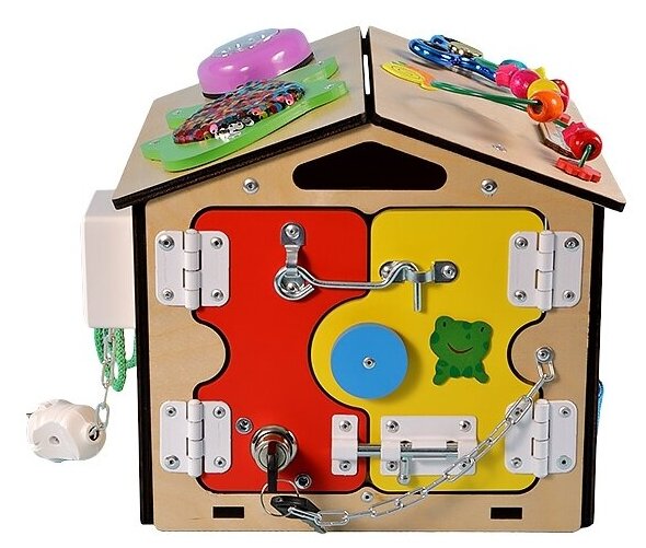 Бизиборд Домик со светом Малышок Бизидом, игрушки для девочек, мальчиков, подарки детям