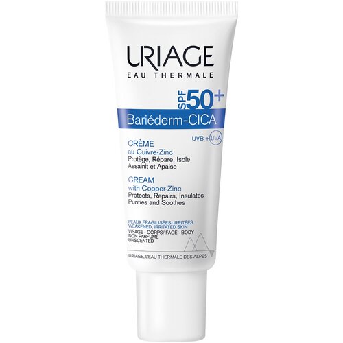 URIAGE Bariederm-Cica Крем для лица с медью и цинком SPF 50, 40 мл