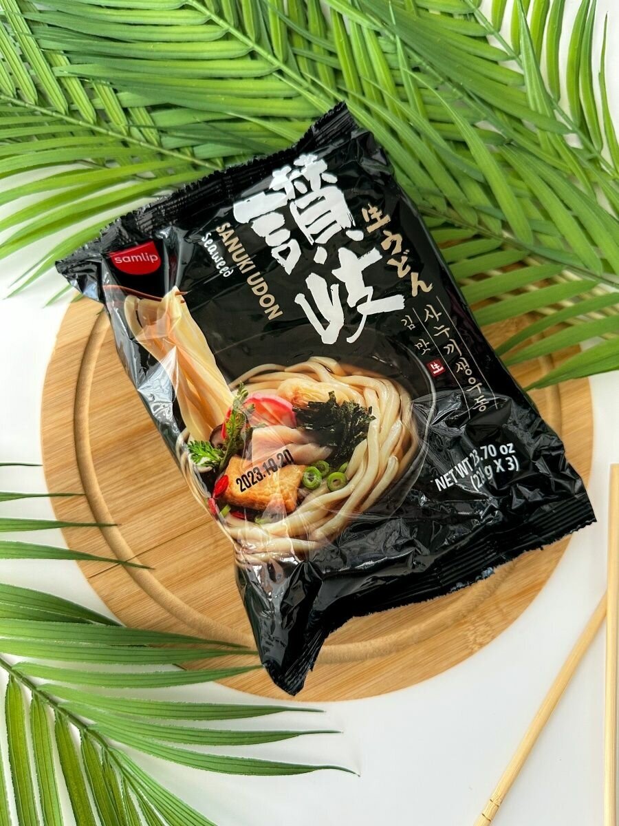 Корейская лапша удон Sanuki Seaweed морская капуста - фотография № 1