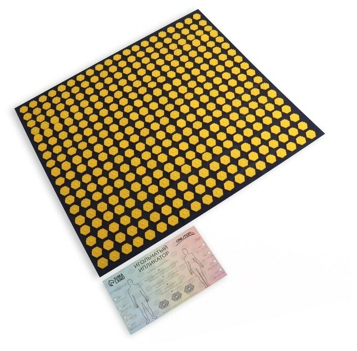Ипликатор-коврик, спанбонд, 360 модулей, 56 × 62 см, цвет тёмно-синий/жёлтый - фотография № 2