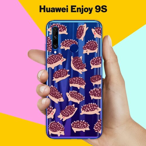 Силиконовый чехол на Huawei Enjoy 9S Узор из ежиков / для Хуавей Энжой 9С силиконовый чехол на huawei enjoy 9s узор из такс для хуавей энжой 9с