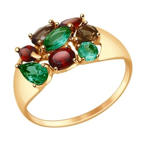 фото Sokolov кольцо из золота с полудрагоценными вставками 714679, размер 19.5