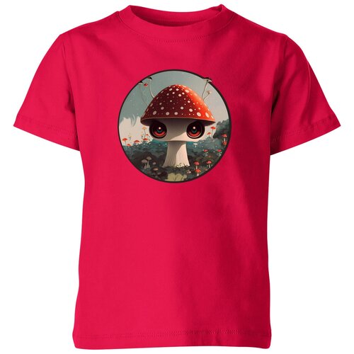 мужская футболка грибы с глазами лесной дух 2xl серый меланж Футболка Us Basic, размер 14, розовый