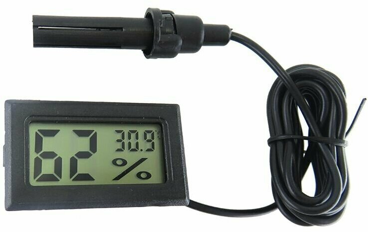 Электронный термометр Ampertok гигрометр цифровой T110 1м (черный) - фотография № 2