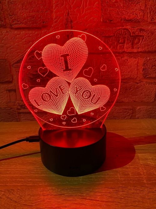 3D Светильник I LOVE YOU