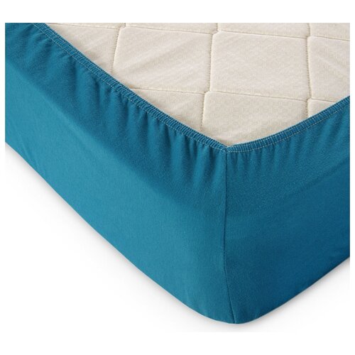 фото Простыня на резинке, трикотаж, морская волна, 120х200х20 текс-дизайн