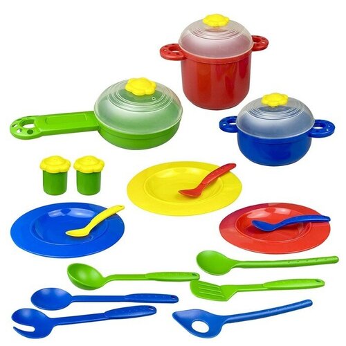Набор посудки «Семейный обед», 20 деталей набор детской посуды лена семейный обед 20 деталей пластик в пакете 9175