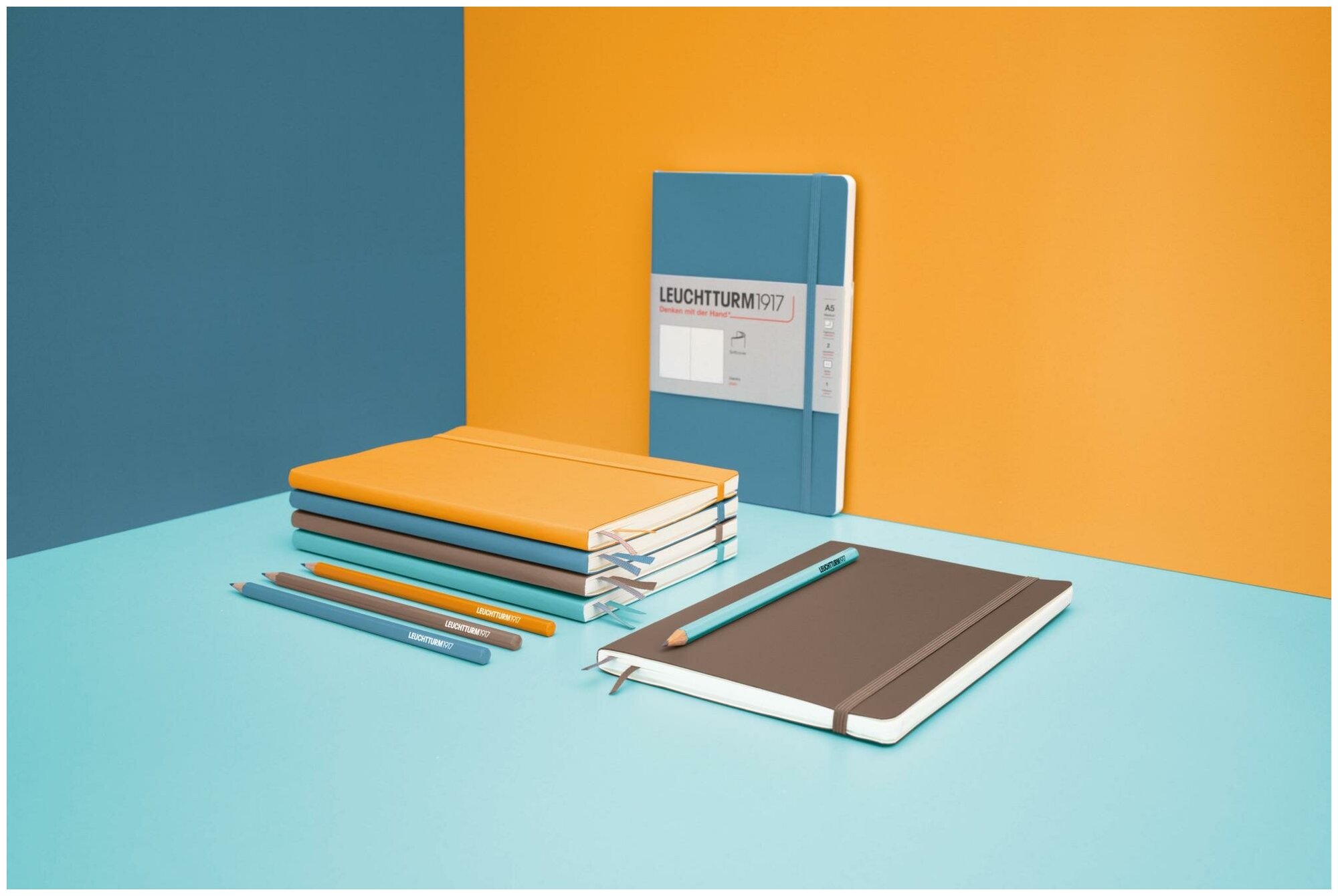 Записная книжка Leuchtturm Rising Colours А5 (в точку), теплый желтый