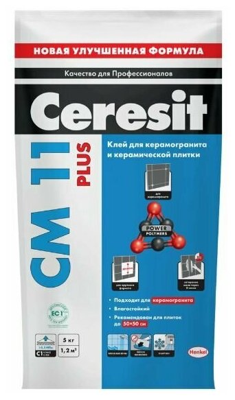 фото Клей для плитки для внутренних работ Ceresit СМ 11 Pro 5 кг.